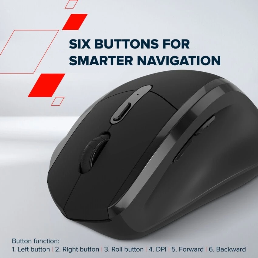 CANYON pelė OnClick 17 Ergonomic 6 buttons 1600DPI Wireless Juodas