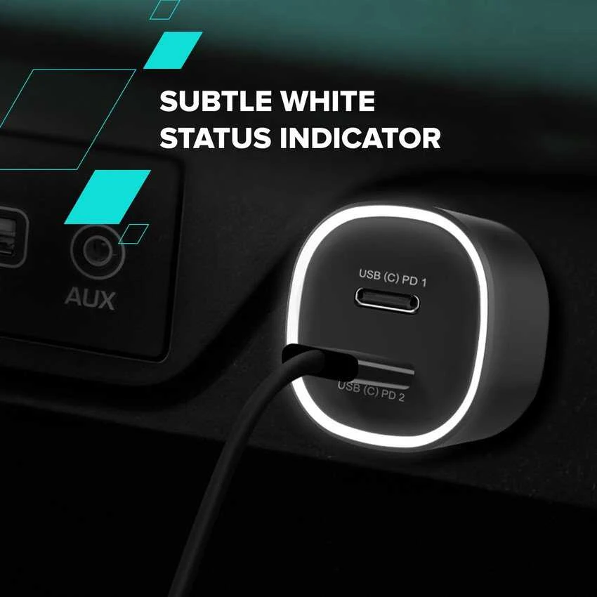 CANYON automobilinis įkroviklis OnDrive 60 PD 60W 2xUSB-C Juodas