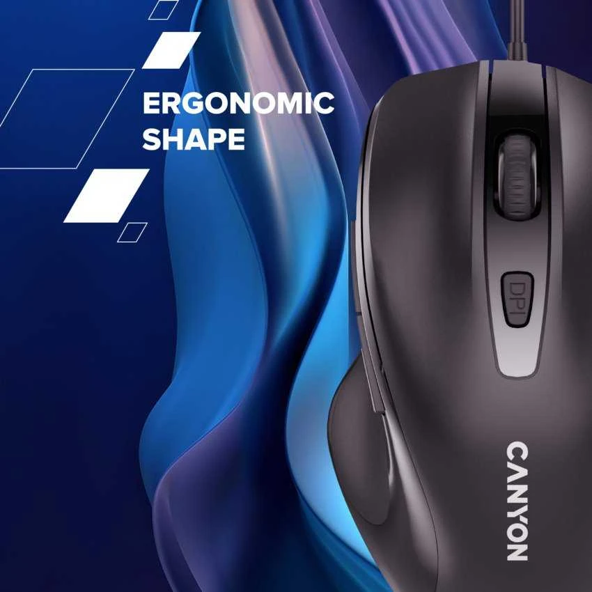 CANYON pelė M-6 su laidu Juodas