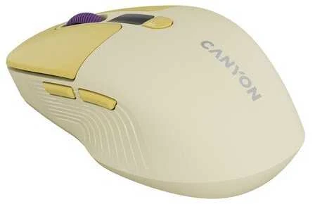 CANYON pelė MW-26 LCD tyli dvigubo režimo belaidė Geltona