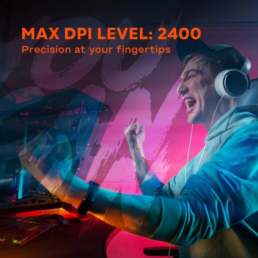Pelė Canyon CUTLASS max DPI 2400 RGB Belaidė Juoda