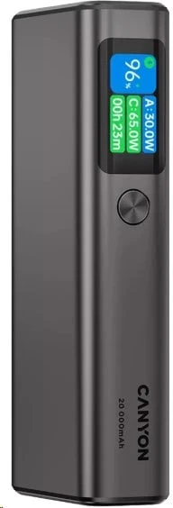 CANYON maitinimo blokas OnPower 230 TFT 20000 mAh PD130W tamsiai pilkas