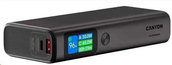 CANYON maitinimo blokas OnPower 230 TFT 20000 mAh PD130W tamsiai pilkas