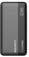 CANYON išorinė baterija PB-240, 25000mAh PD140W, su ekranu, matmenys 160,0 x 82 x 27 mm, svoris 508+-10 g, tamsiai pilka spalva