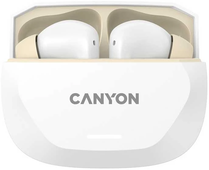 CANYON ausinės HEXAGON 7 TWS ANC+ENC belaidis įkrovimas baltas smėlio spalvos