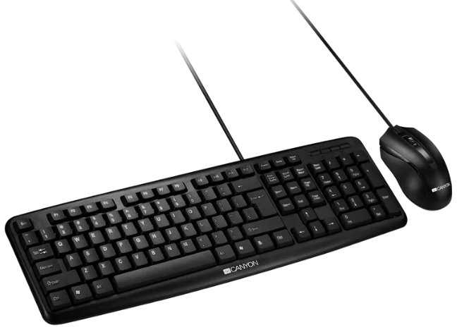 CANYON su laidu SET-1 CS klaviatūra + optinė pelė