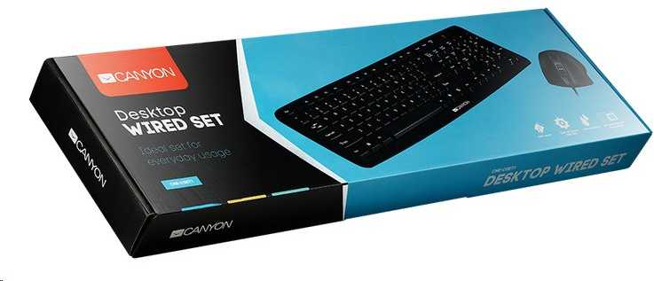 CANYON su laidu SET-1 CS klaviatūra + optinė pelė