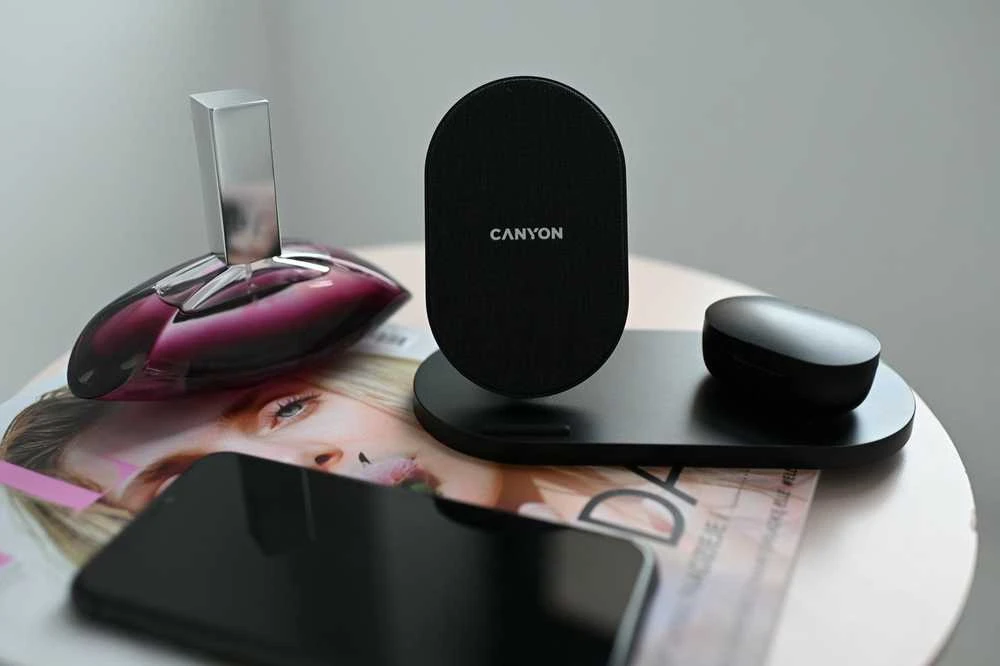 CANYON belaidis įkroviklis WS-202 10W 2in1 Juodas