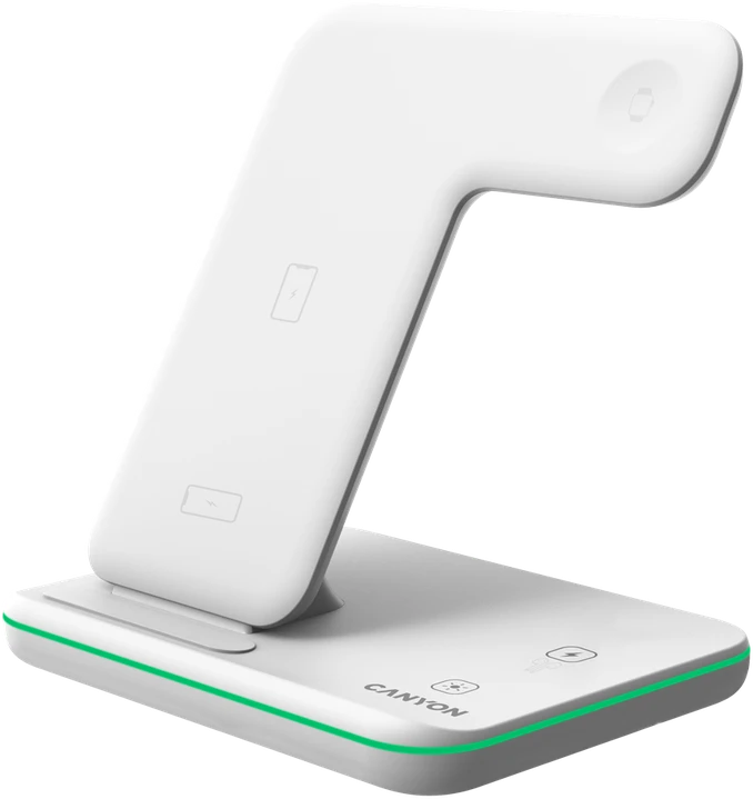 Universalus Belaidis įkroviklis Canyon 3in1 Wireless Charger WS-303, tinka vienu metu įkrauti Apple Watch, iPhone ir Airpods