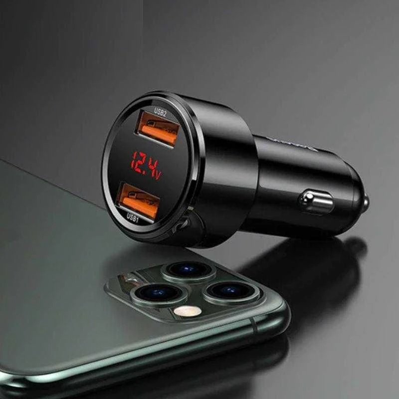 Baseus Magic automobilinis įkroviklis 2x USB QC 3.0 45W - Juodas