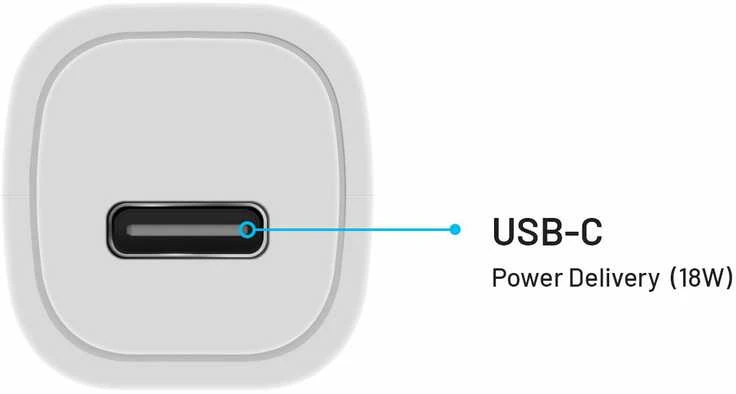 FIXED USB-C automobilinis įkroviklis, 18W, baltos spalvos