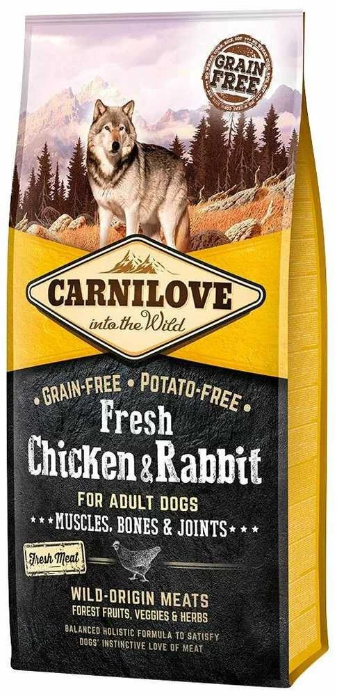 Carni Love Dog šviežia vištiena ir triušis suaugusiems 12 kg