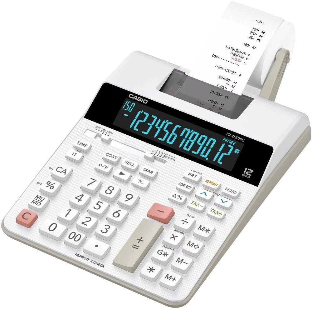 Skaičiuotuvas Casio FR-2650RC su 12 skaitmenų ekranu