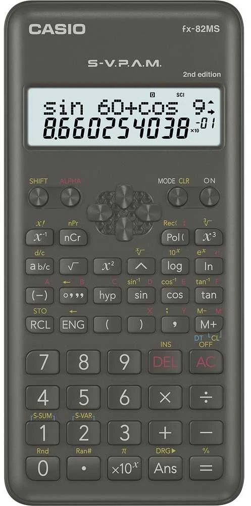 Mokslinis skaičiuotuvas CASIO FX-82MS, 85 x 157 x 23,2 mm