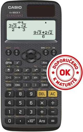 Casio FX-85CEX skaičiuotuvas su egzamino patvirtinimo lipduku