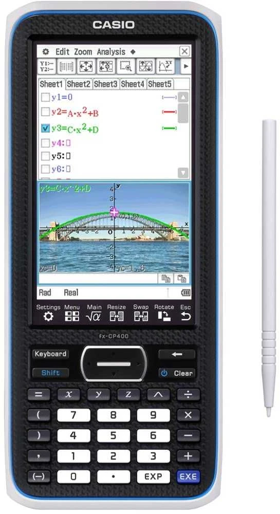 Casio FX-CP400 su lietimui jautriu ekranu ir rašikliu