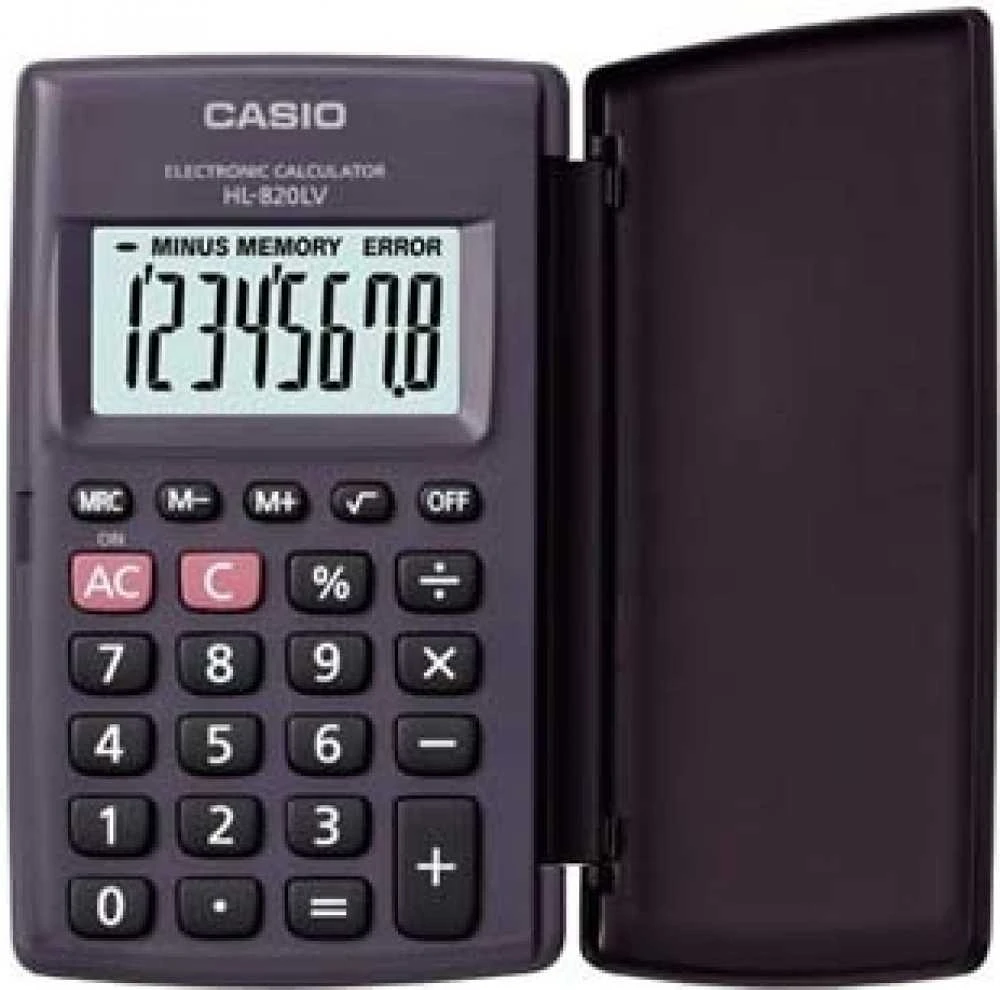 Casio HL-820LV-B BK 8-digit juodas pocket skaičiuotuvas