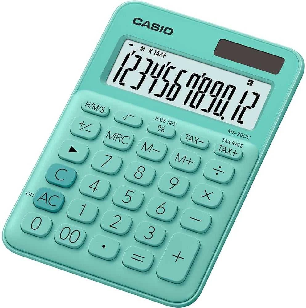 Casio MS-20UC-GN žalia stalinio tipo skaičiuotuvas