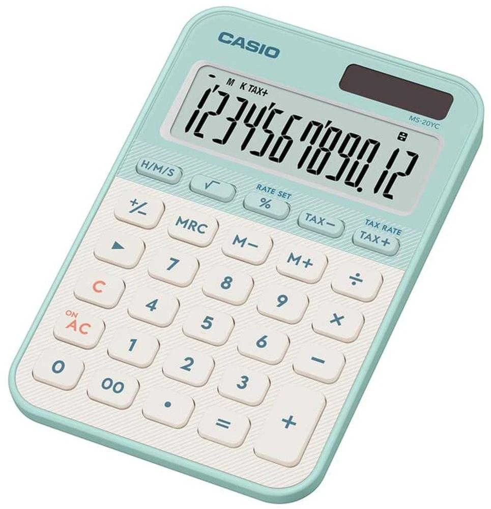 Casio MS-20YC-LG žalios spalvos skaičiuotuvas