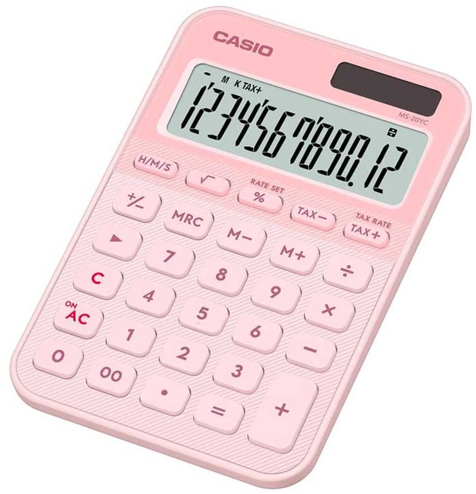 Kalkuliatorius Casio MS-20YC-LP šviesiai rožinės spalvos