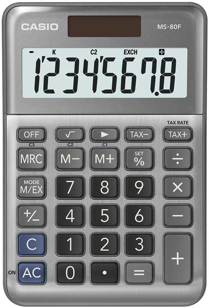 CASIO MS-80F skaičiuotuvas su metaliniu korpusu