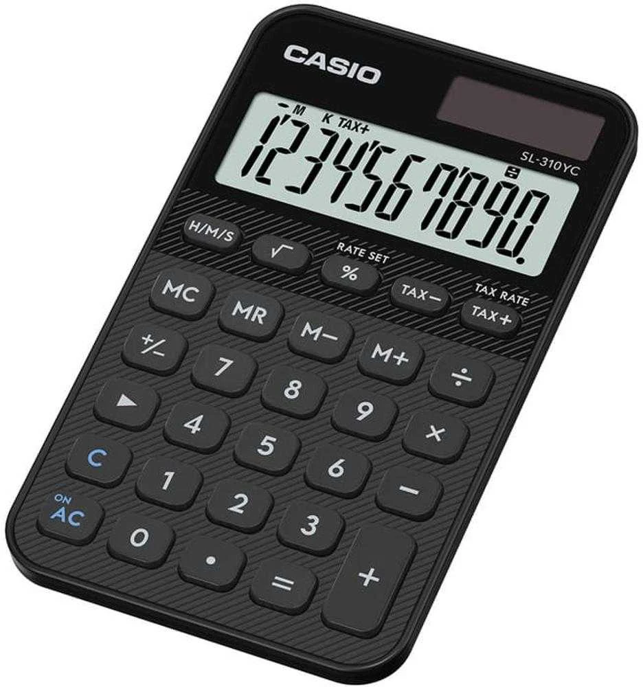 Juodas Casio SL-310YC skaičiuotuvas su 10 skaitmenų ekranu