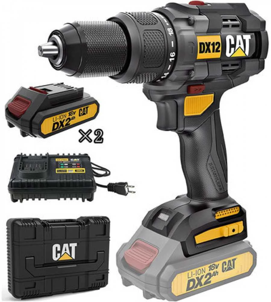 CAT DX12 suktuvas su dviem akumuliatoriais ir lagaminu