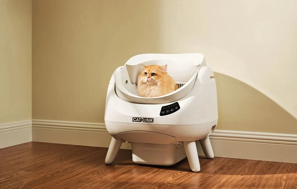 Catlink Open X Smart Self-Cleaning Cat Litter Box (Baltas)