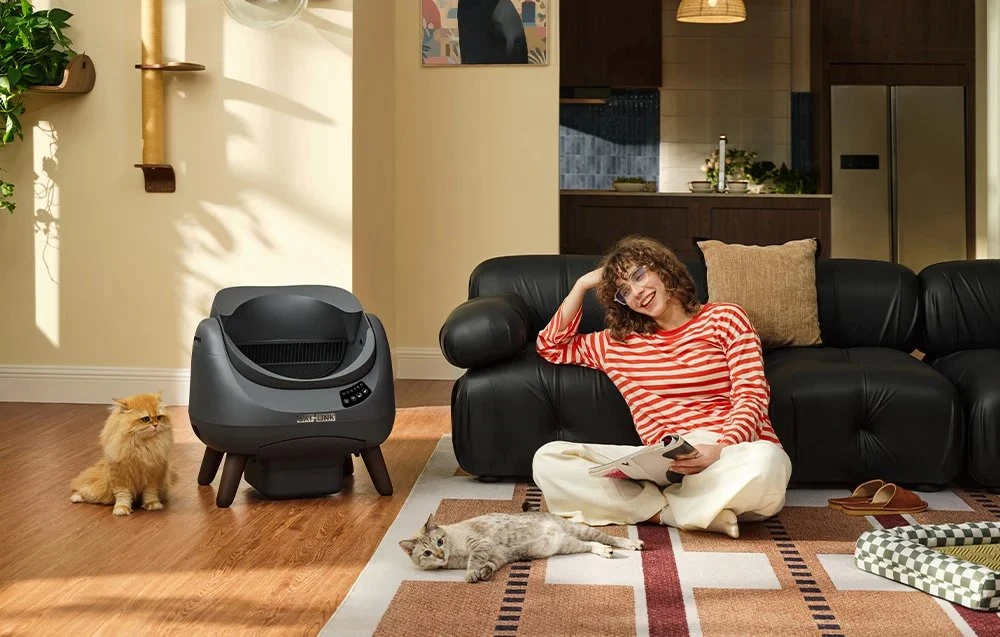Catlink Open X Smart Self-Cleaning Cat Litter Box (Gray)