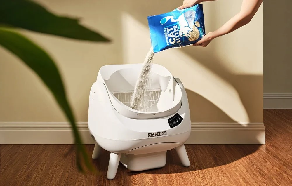 Catlink Open X Smart Self-Cleaning Cat Litter Box (Baltas)