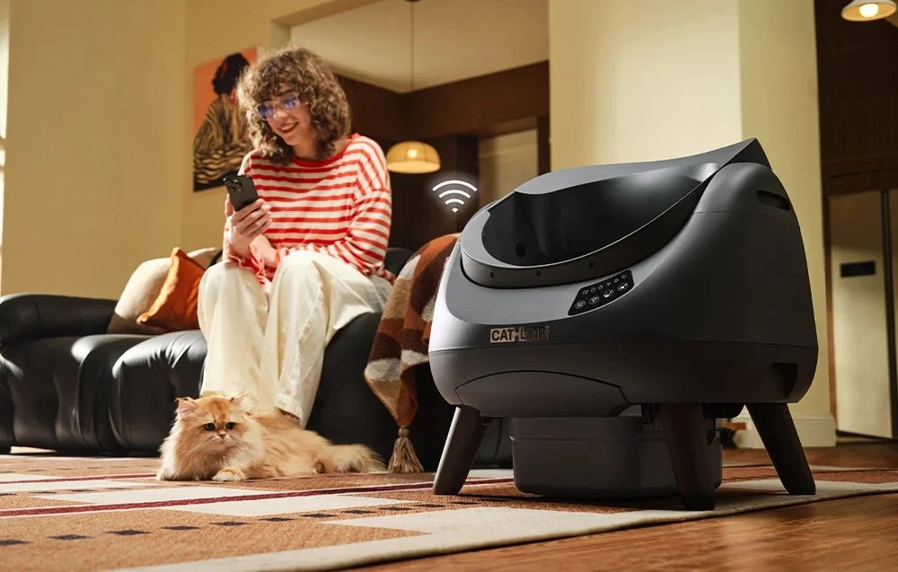 Catlink Open X Smart Self-Cleaning Cat Litter Box (Gray)