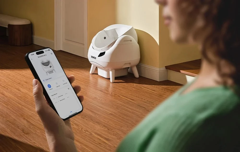Catlink Open X Smart Self-Cleaning Cat Litter Box (Baltas)