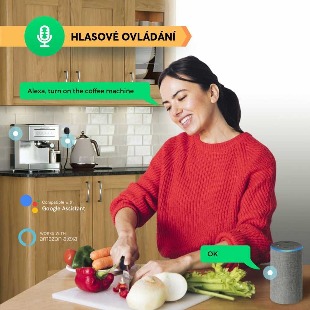 Išmanioji Wi-Fi rozetė (2vnt. kompl.) A1, 3450W 16A, su energijos matavimu, TUYA / Smart Life, NOUS