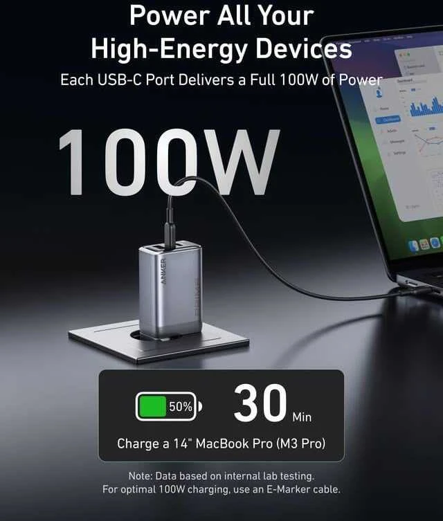Anker Prime Charger 100W 2C1A GaNPrime | A2688341