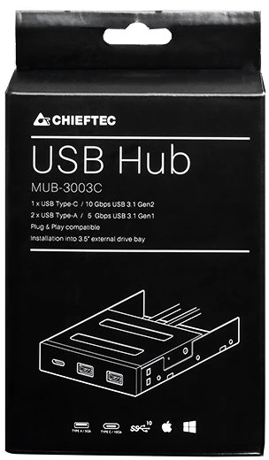 Chieftec priekinis skydelis 2x USB 3.0 + USB-C (MUB-3003C)