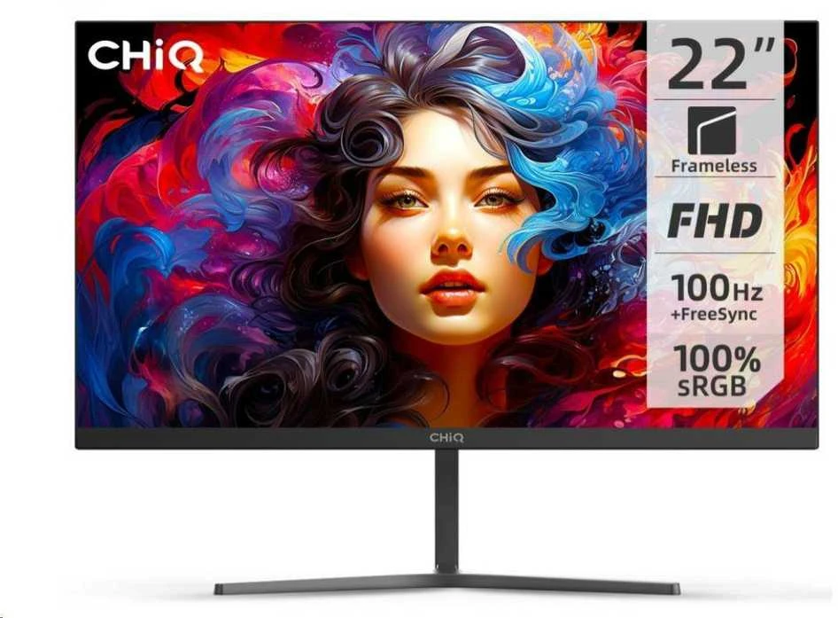 CHiQ 22 colių UltraSlim monitorius 22F650 FHD (1920x1080), 100 Hz, HDMI, VGA, Juodas