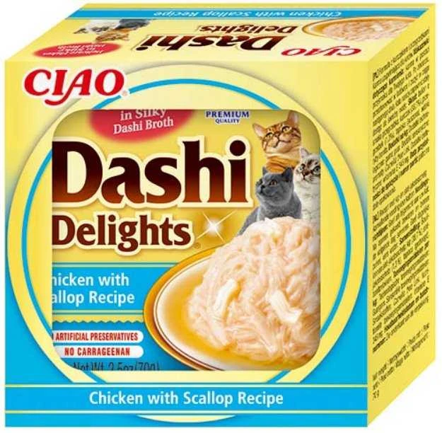 Kačių Skanėstai - Inaba Dashi Delights Su Vištiena Ir Midijomis 70g