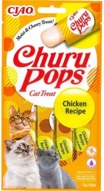 Kačių Skanėstai - Inaba Churu Pops Vištiena 4x15 g
