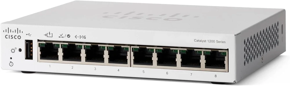 Šakotuvas CISCO Catalyst 1200 8 prievadų GE stalinis kompiuteris