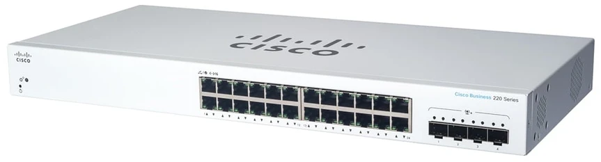 Šakotuvas Cisco CBS220-24FP-4X-EU jungiklis