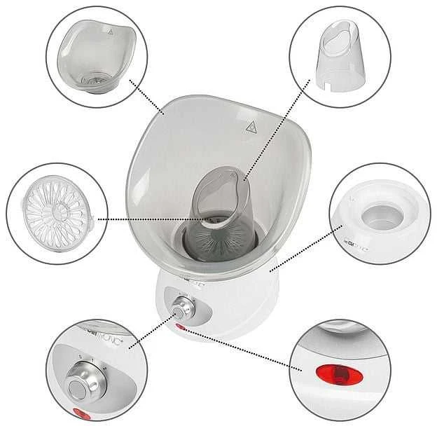 ProfiCare Clatronic GS 3656 facial sauna Baltas