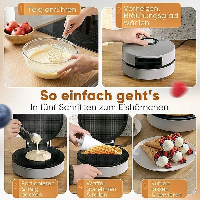 Vaflinė Clatronic HA 3833 1 waffle(s) 1200 W Juodas, Sidabrinis