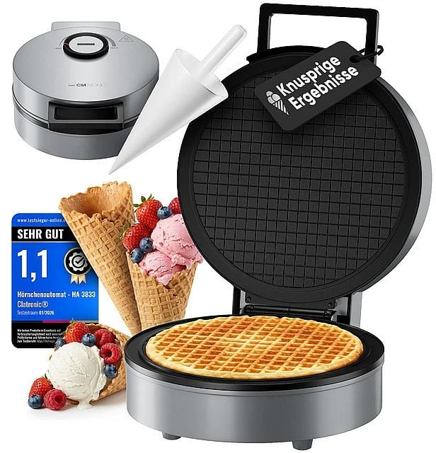 Vaflinė Clatronic HA 3833 1 waffle(s) 1200 W Juodas, Sidabrinis