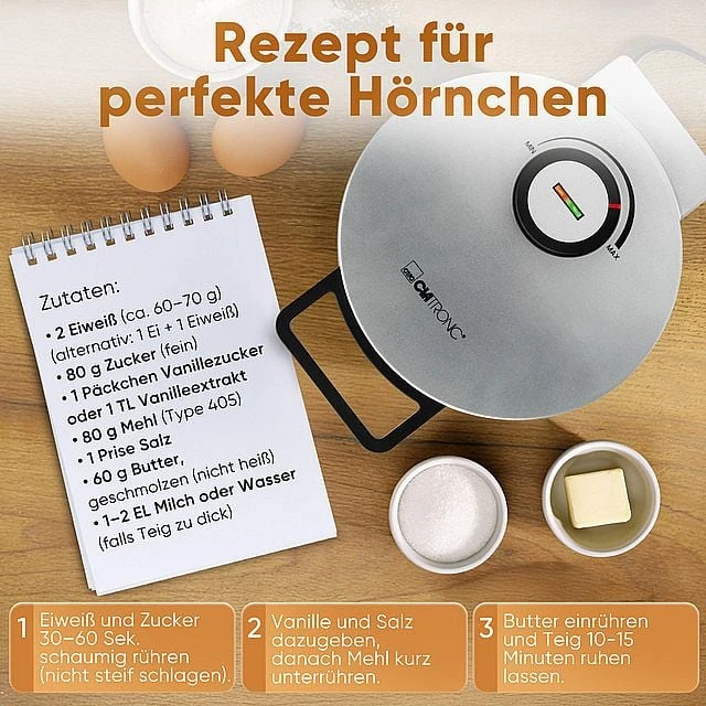 Vaflinė Clatronic HA 3833 1 waffle(s) 1200 W Juodas, Sidabrinis