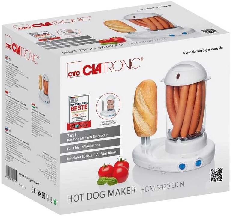 Karštų Dešrelių Garintuvas - Clatronic HDM 3420 EK 350W Nepridegantis Baltas