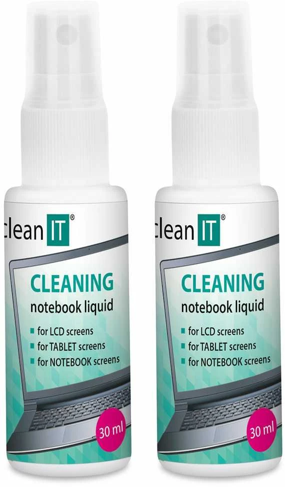 Clean It Nuvalykite IT ekrano valymo tirpalą šluoste, 2x30ml