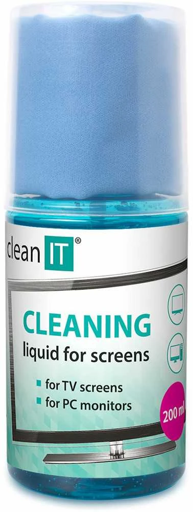 Valiklis Clean It Švarus IT ekrano valymo tirpalas su ekrano šluoste dangtelyje, 200ml