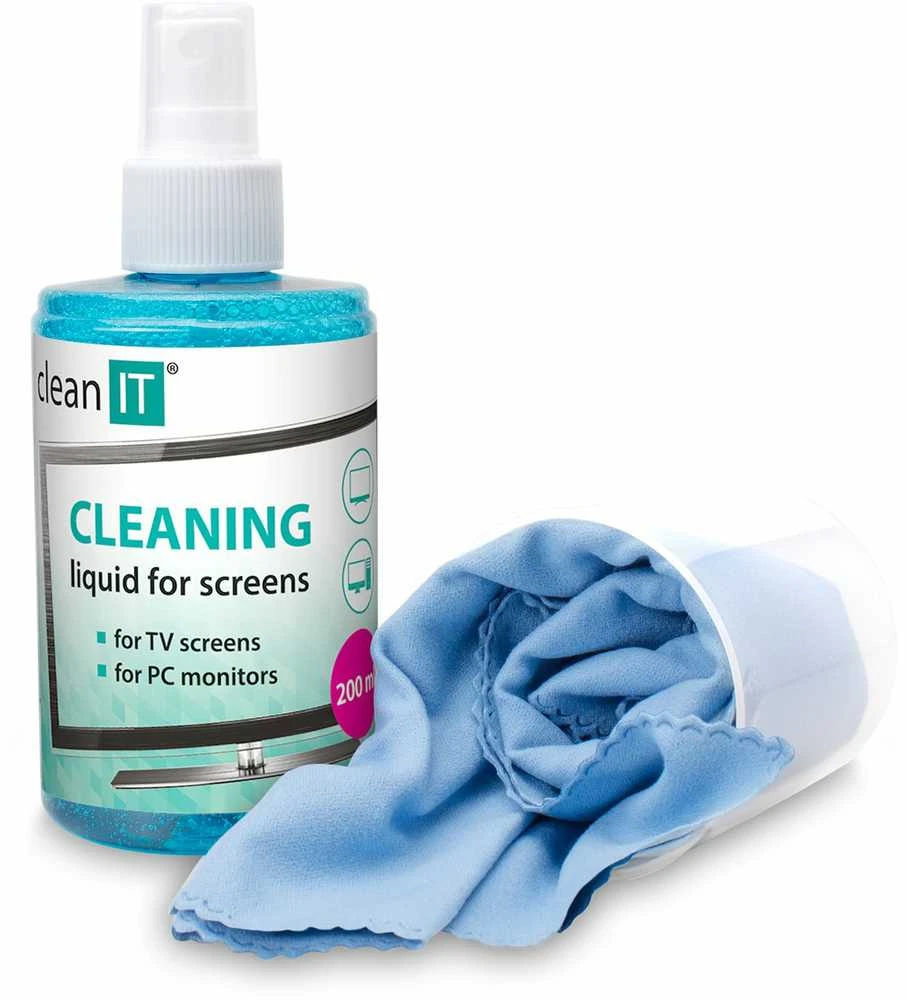 Valiklis Clean It Švarus IT ekrano valymo tirpalas su ekrano šluoste dangtelyje, 200ml