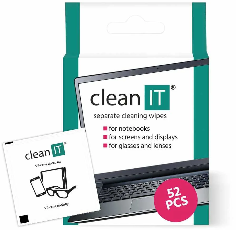 Clean it Drėgnos servetėlės ekranams ir plastikiniams paviršiams valyti 52 vnt. (CL-150)