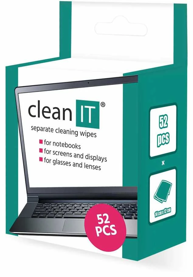 Clean it Drėgnos servetėlės ekranams ir plastikiniams paviršiams valyti 52 vnt. (CL-150)